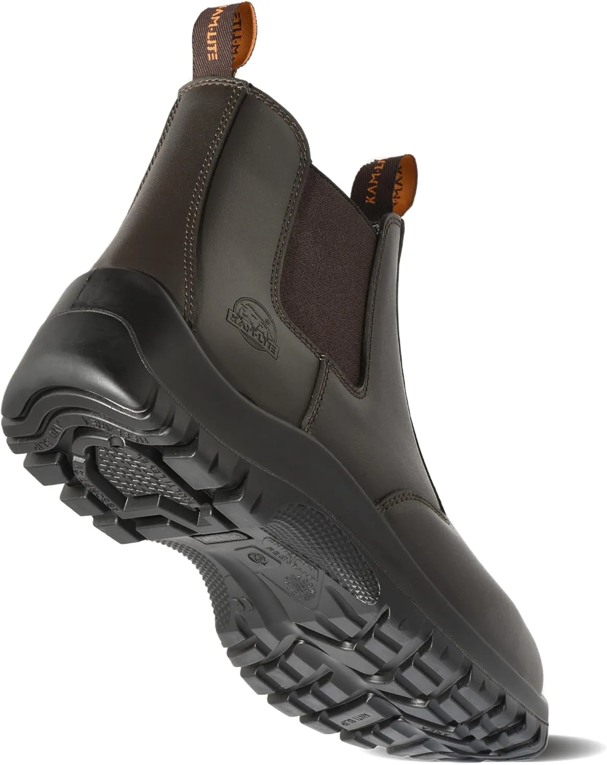 Work Boots for Men, Slip On Steel Toe Chelsea Safety Boots, Waterproof Slip Resistant Work Shoes, Lightweight Comfortable Breathable Non Slip Safety Toe Shoes