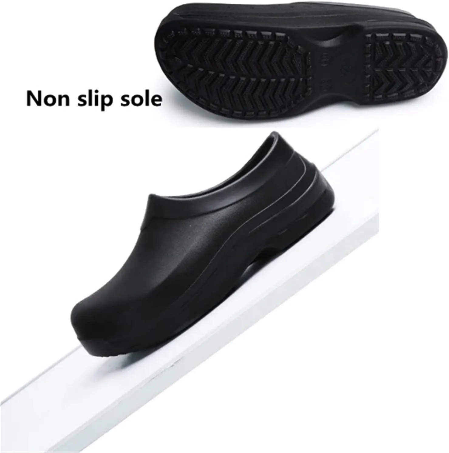 Wygwlg Oil Resistant Kitchen Work Shoes, Men's Slip on Food Service Waterproof Slip Resistant Kitchen Chef Shoes, Garden Sandals with Cushioned Arch Support, for Restaurant, Garden