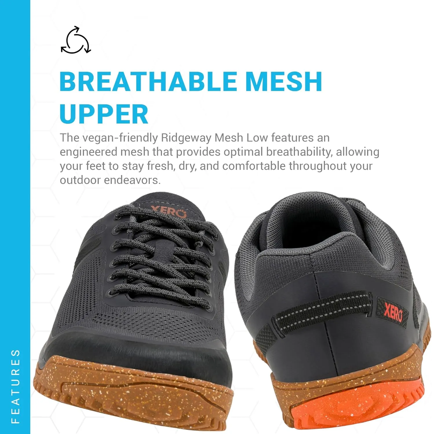 Xero Shoes Barefoot Hiking Shoes for Women | Ridgeway Barefoot Mesh Low Multi-Purpose | Zero Drop Shoes for Women, Wide Toe Box, Minimalist