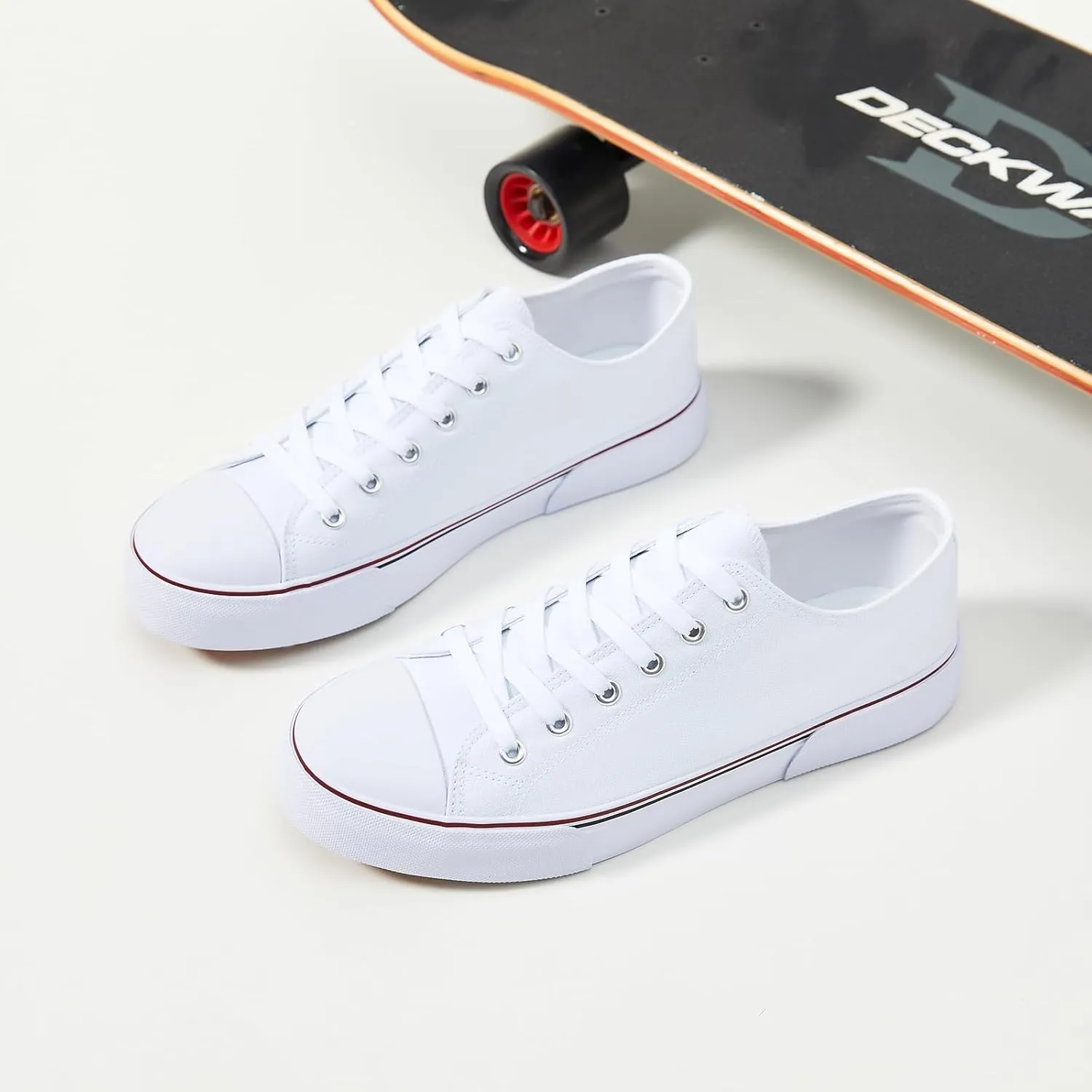 yageyan Men Canvas Low top Shoes Classic Casual Sneakers Black and White Fashion Shoes