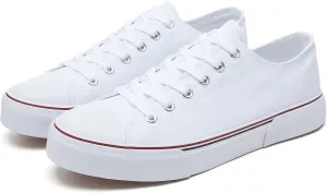 yageyan Men Canvas Low top Shoes Classic Casual Sneakers Black and White Fashion Shoes