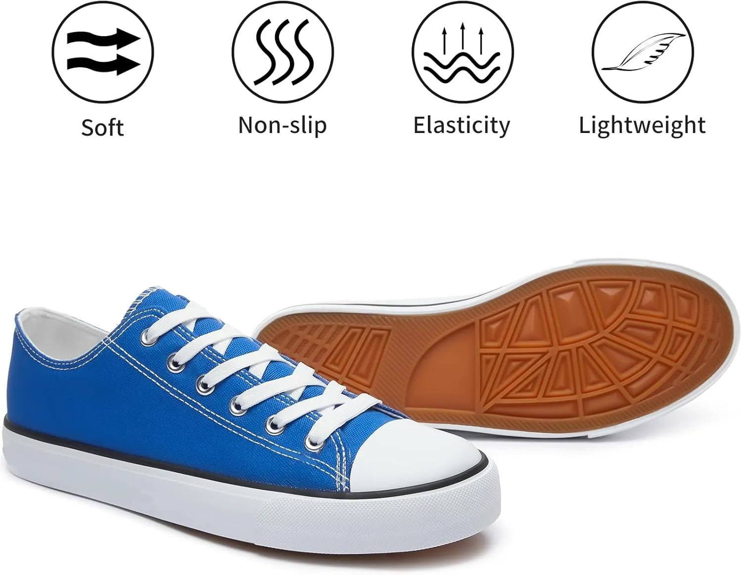 yageyan Men Canvas Low top Shoes Classic Casual Sneakers Black and White Fashion Shoes