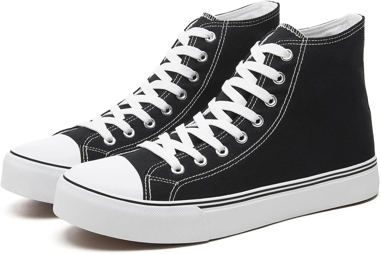 yageyan Men’s High Top Canvas Sneakers Fashion Lace up Walking Shoes Casual Classic