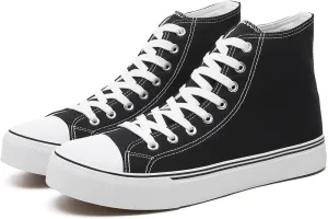 yageyan Men’s High Top Canvas Sneakers Fashion Lace up Walking Shoes Casual Classic