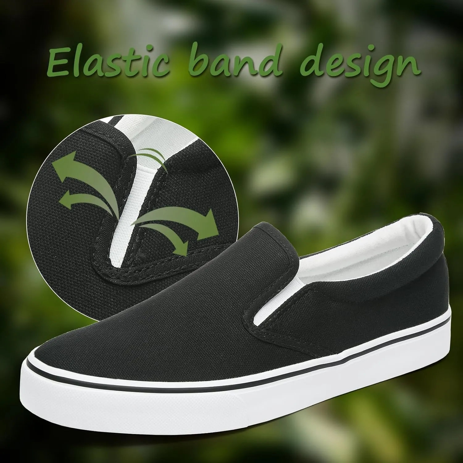yageyan Mens Slip on Sneakers Loafers Shoes Canvas Black Shoes Canvas Blue Casual Fashion Shoes