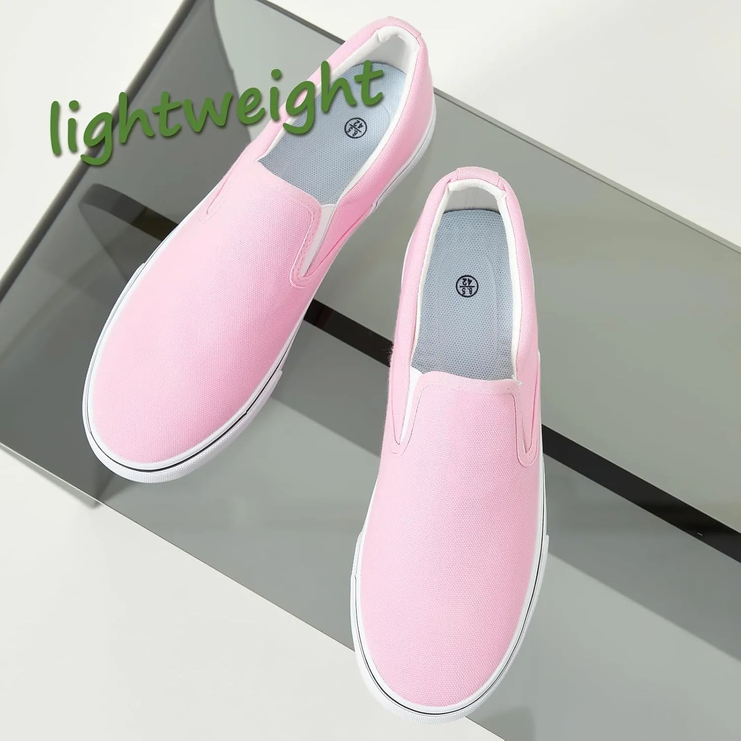 yageyan Mens Slip on Sneakers Loafers Shoes Canvas Black Shoes Canvas Blue Casual Fashion Shoes