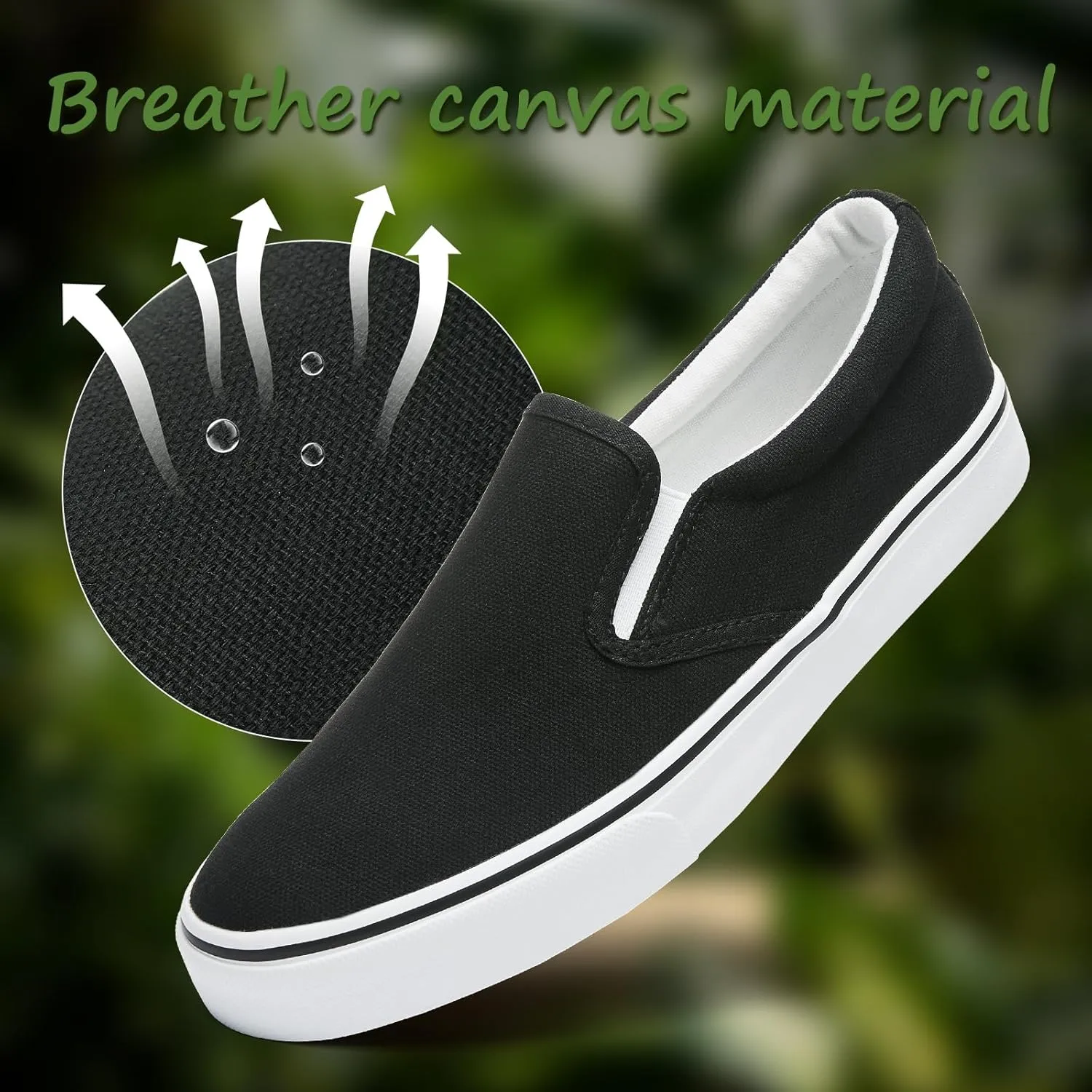 yageyan Mens Slip on Sneakers Loafers Shoes Canvas Black Shoes Canvas Blue Casual Fashion Shoes