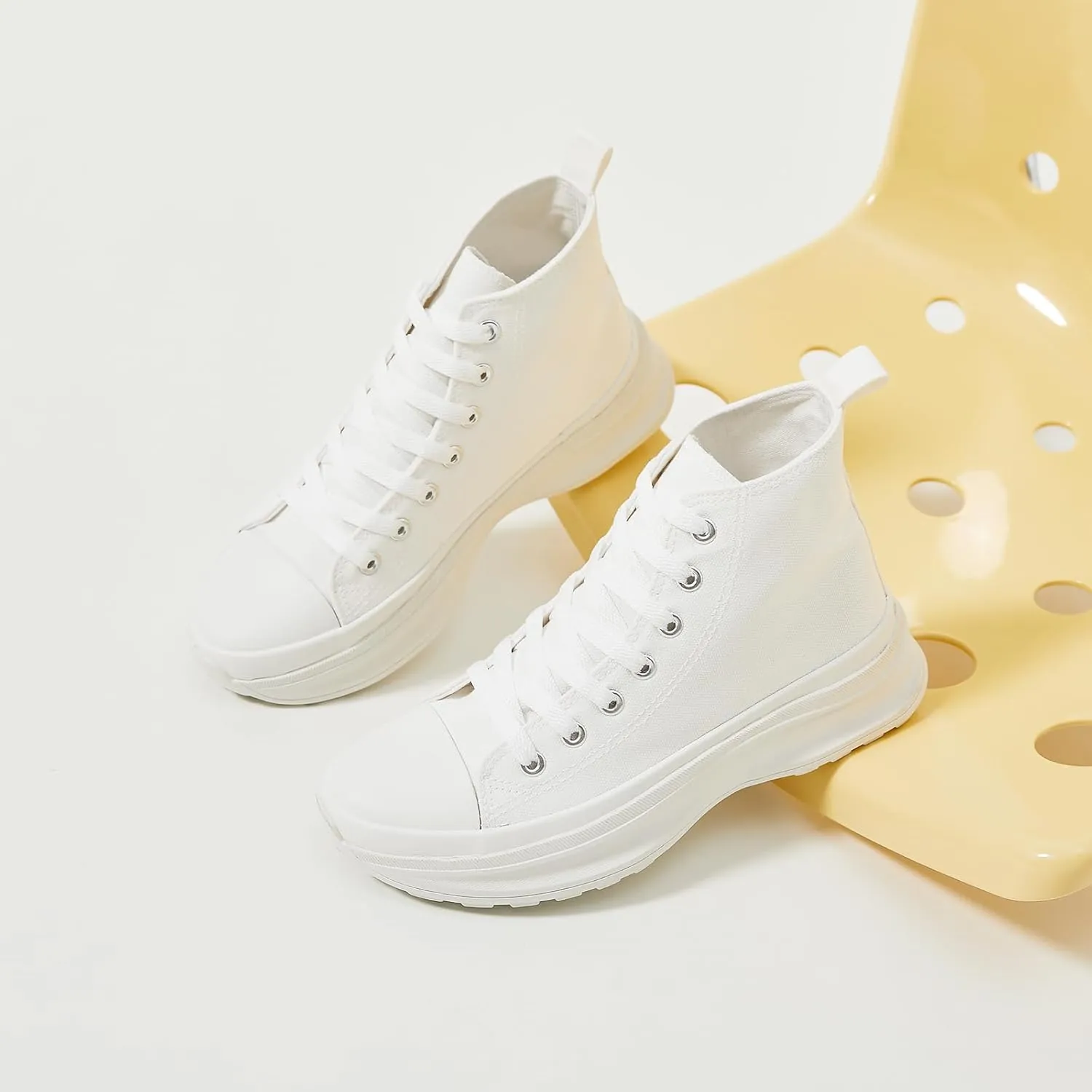 Yageyan Womens High Top Sneakers - Platform Shoes, Canvas, Tennis, Classic, Casual, Comfortable