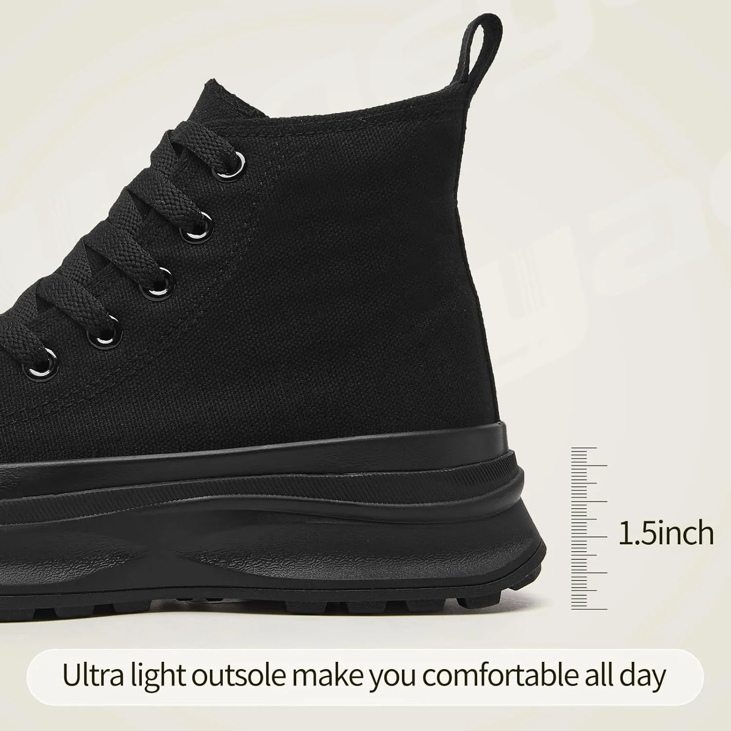 Yageyan Womens High Top Sneakers - Platform Shoes, Canvas, Tennis, Classic, Casual, Comfortable