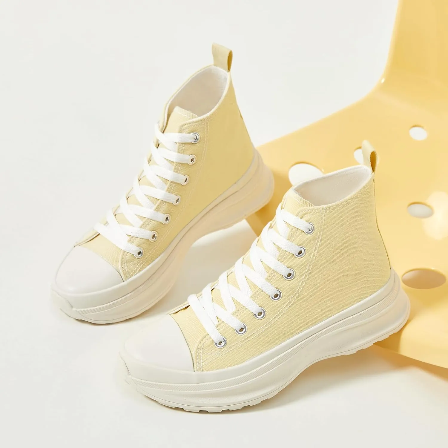 Yageyan Womens High Top Sneakers - Platform Shoes, Canvas, Tennis, Classic, Casual, Comfortable