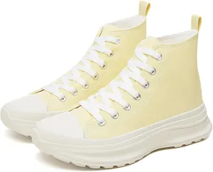 Yageyan Womens High Top Sneakers - Platform Shoes, Canvas, Tennis, Classic, Casual, Comfortable