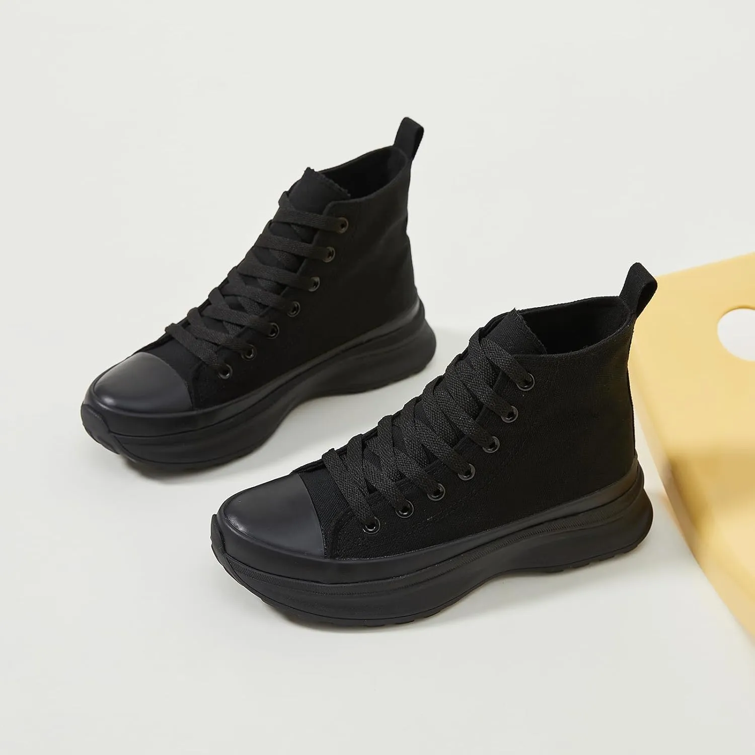 Yageyan Womens High Top Sneakers - Platform Shoes, Canvas, Tennis, Classic, Casual, Comfortable