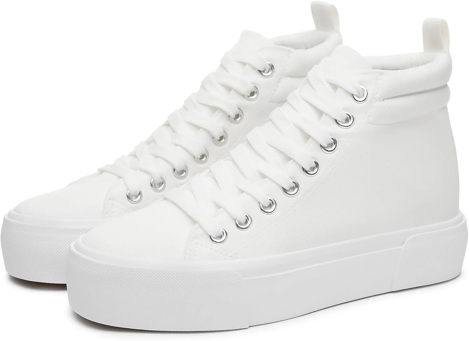 Yageyan Women's High Top Sneakers - White Platform Shoes for Walking & Casual Wear