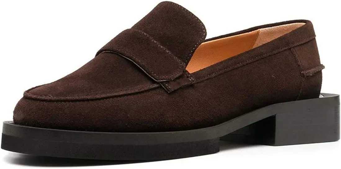 YDN Women Trendy Round Toe Loafers Classic Slip On Low Heel Dress Pumps Comfort Office Walking Shoes Size-4-15 US