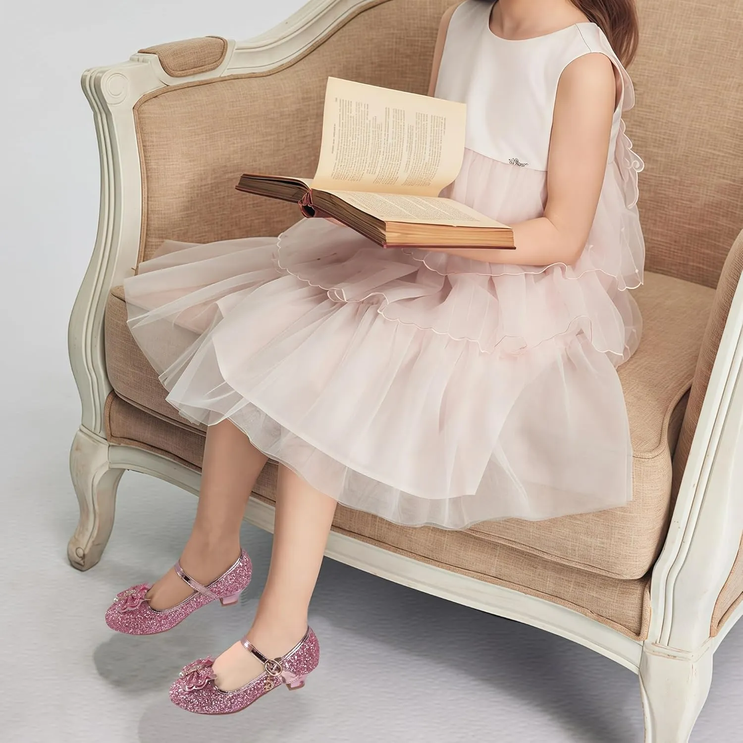 Youdesney Girls Dress Shoes, Mary Jane Flower Girls Shoes, Cute Princess Low Heels for School, Wedding, Party (Toddler/Little Kids/Big Kids)