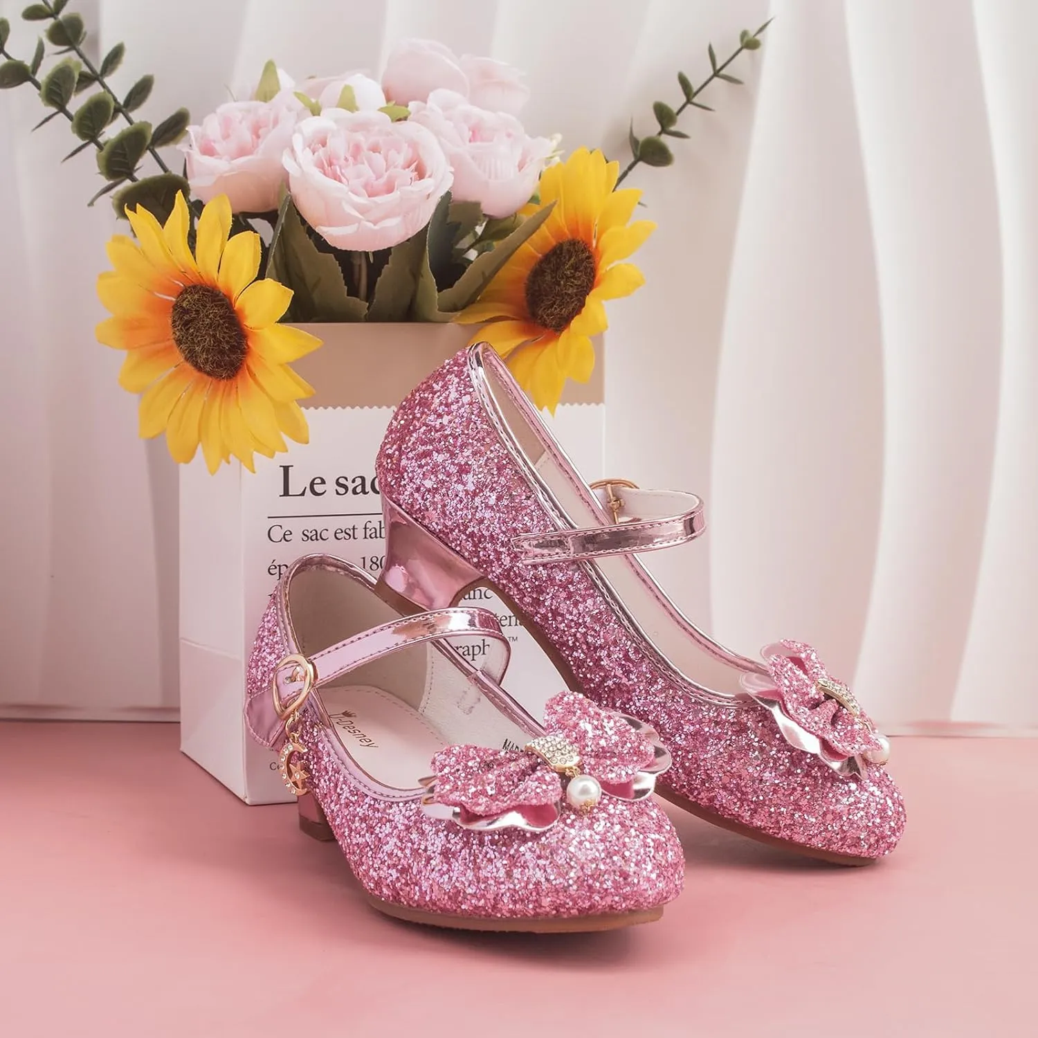 Youdesney Girls Dress Shoes, Mary Jane Flower Girls Shoes, Cute Princess Low Heels for School, Wedding, Party (Toddler/Little Kids/Big Kids)