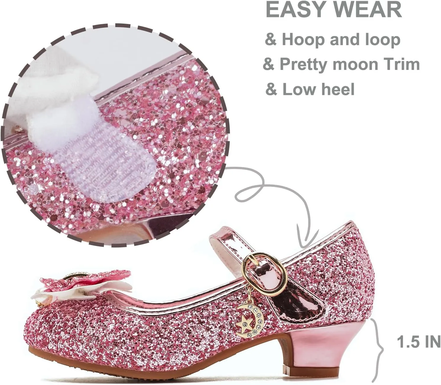 Youdesney Girls Dress Shoes, Mary Jane Flower Girls Shoes, Cute Princess Low Heels for School, Wedding, Party (Toddler/Little Kids/Big Kids)