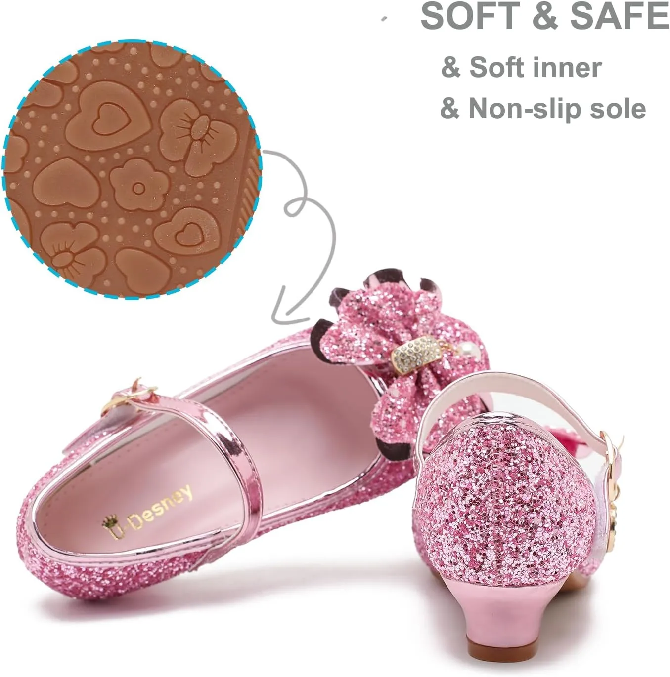 Youdesney Girls Dress Shoes, Mary Jane Flower Girls Shoes, Cute Princess Low Heels for School, Wedding, Party (Toddler/Little Kids/Big Kids)
