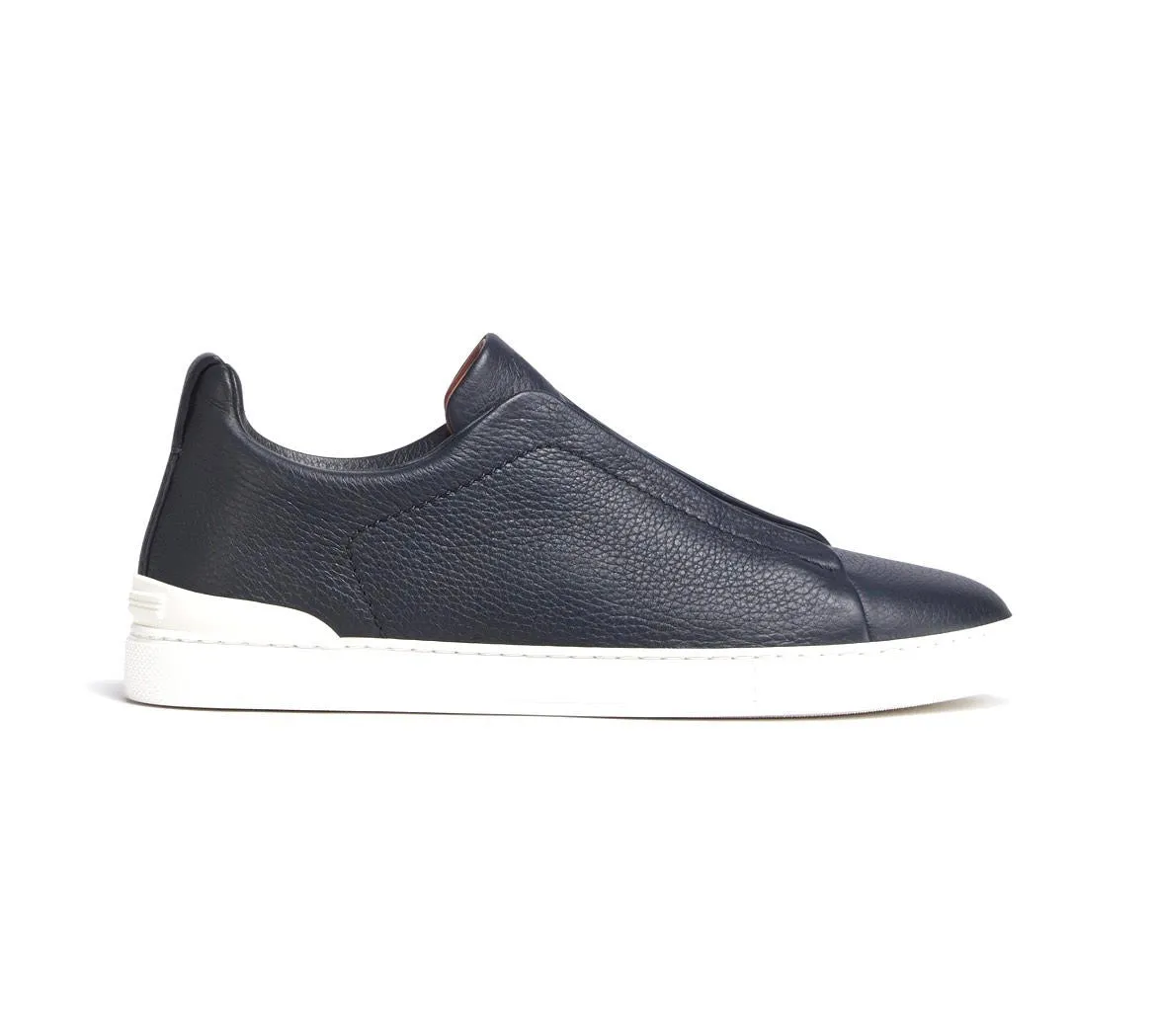 Zegna Blue Triple Stitch Sneaker