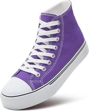 ZGR Womens High Top Canvas Sneakers,Lace-up Canvas Shoes,Casual Tennis Walking Shoes