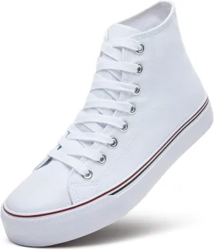 ZGR Womens High Top Canvas Sneakers,Lace-up Canvas Shoes,Casual Tennis Walking Shoes