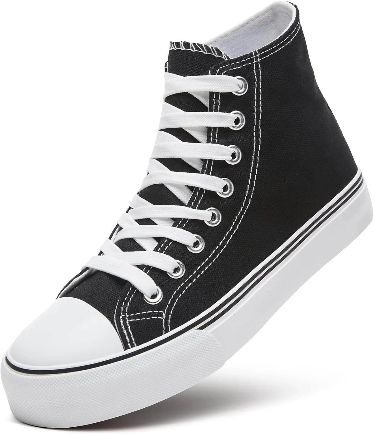 ZGR Womens High Top Canvas Sneakers,Lace-up Canvas Shoes,Casual Tennis Walking Shoes