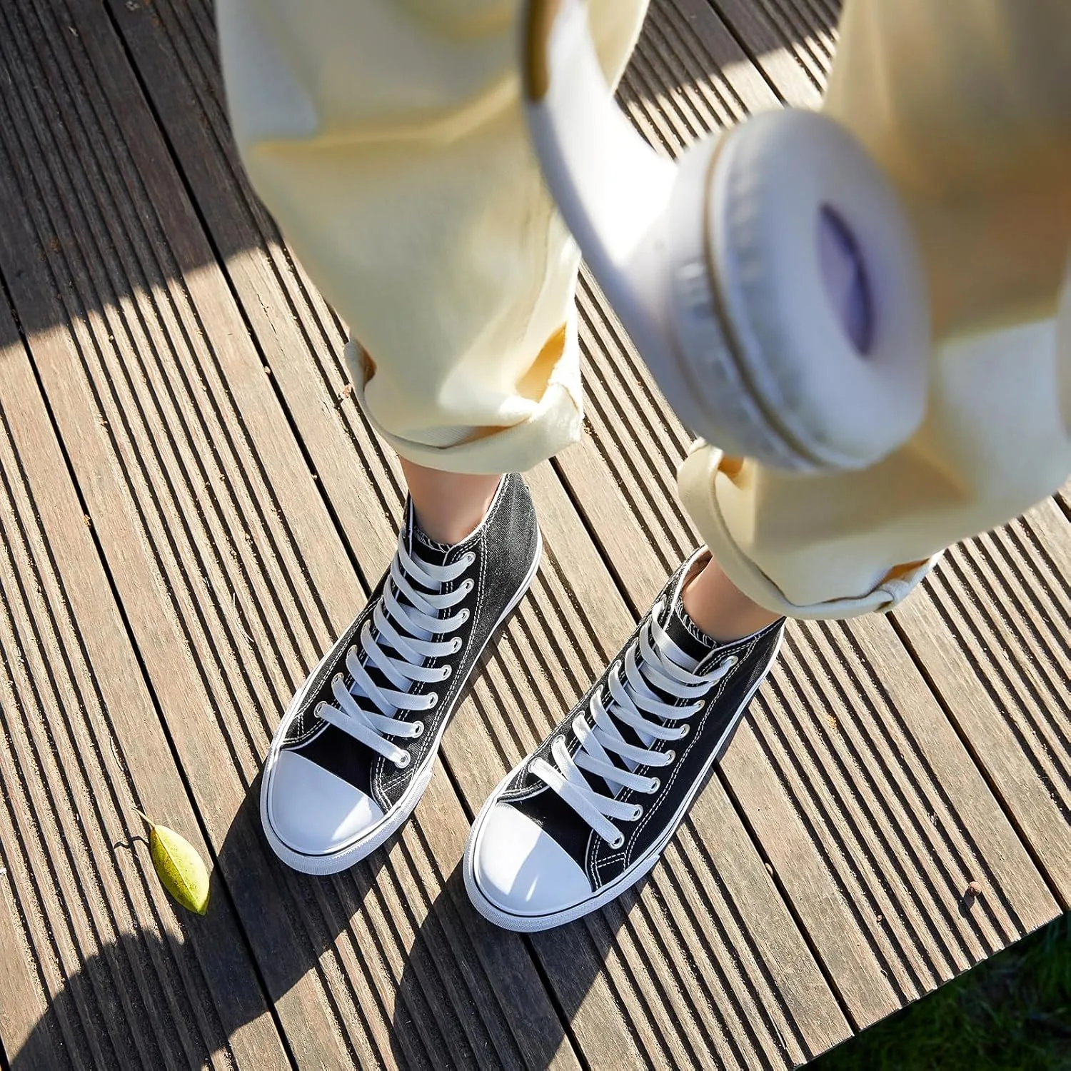 ZGR Womens High Top Canvas Sneakers,Lace-up Canvas Shoes,Casual Tennis Walking Shoes