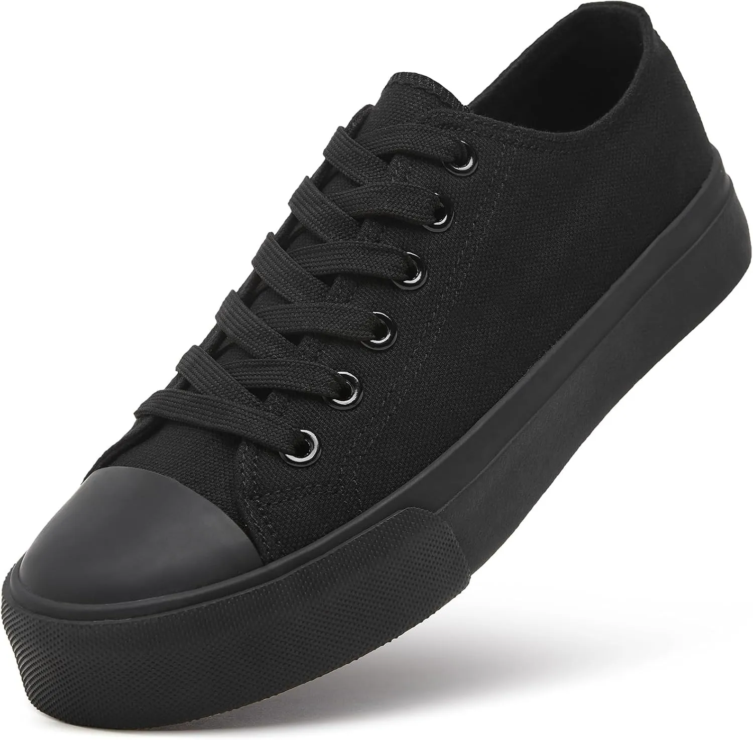 ZGR Womens Low Top Canvas Shoes,Lace up Canvas Sneakers,Casual White Tennis Walking Shoes
