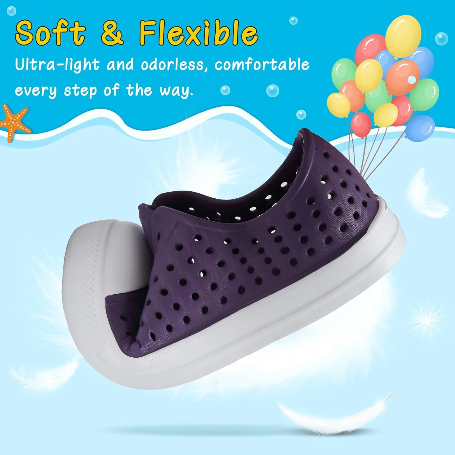 ziitop Kids Toddler Water Shoes for Boys Girls Baby Sandals Sneakers Beach Garden Swim, Anti-Slip Breathable Quick Dry Lightweight Slip-on (Toddler/Little Kid/Big Kid)