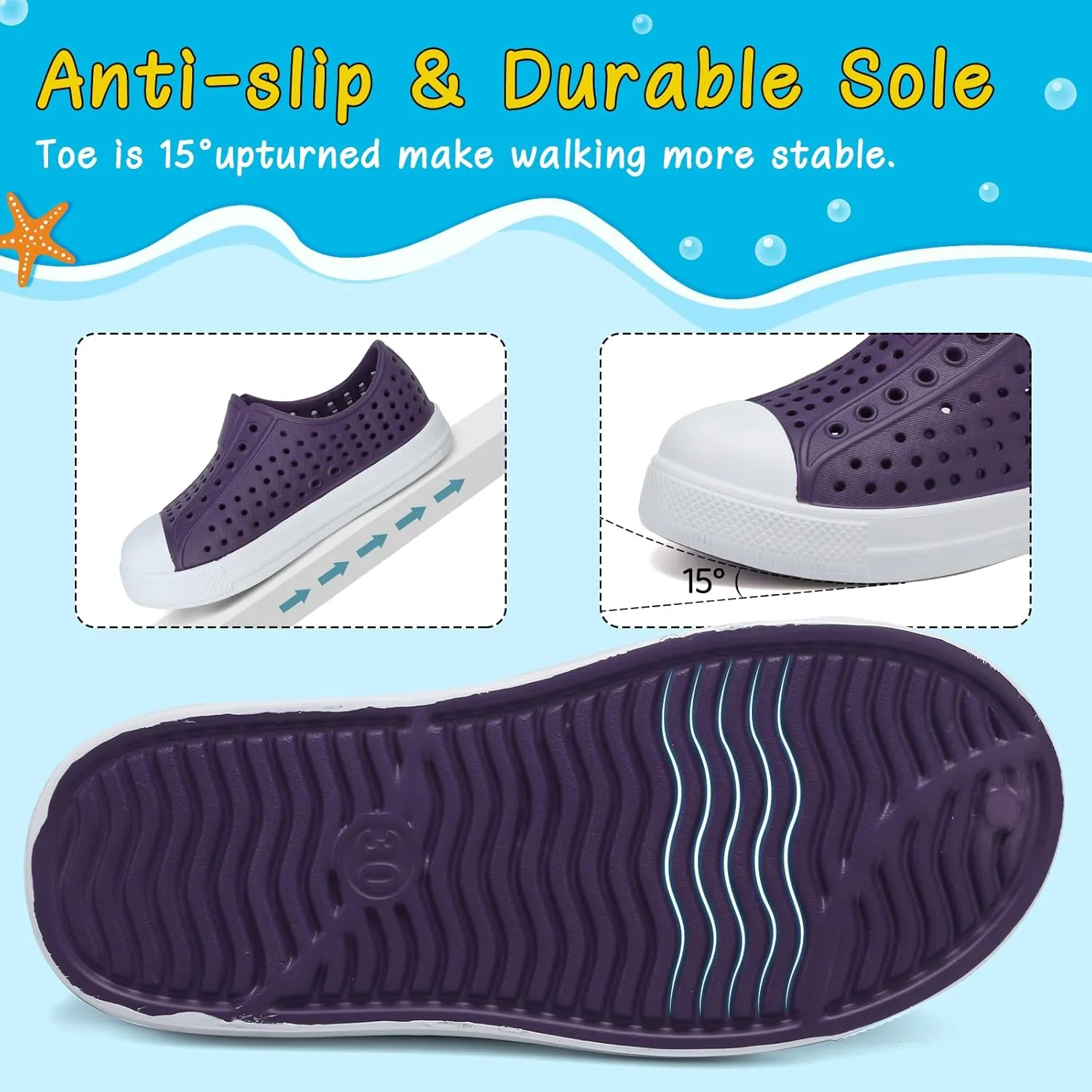 ziitop Kids Toddler Water Shoes for Boys Girls Baby Sandals Sneakers Beach Garden Swim, Anti-Slip Breathable Quick Dry Lightweight Slip-on (Toddler/Little Kid/Big Kid)