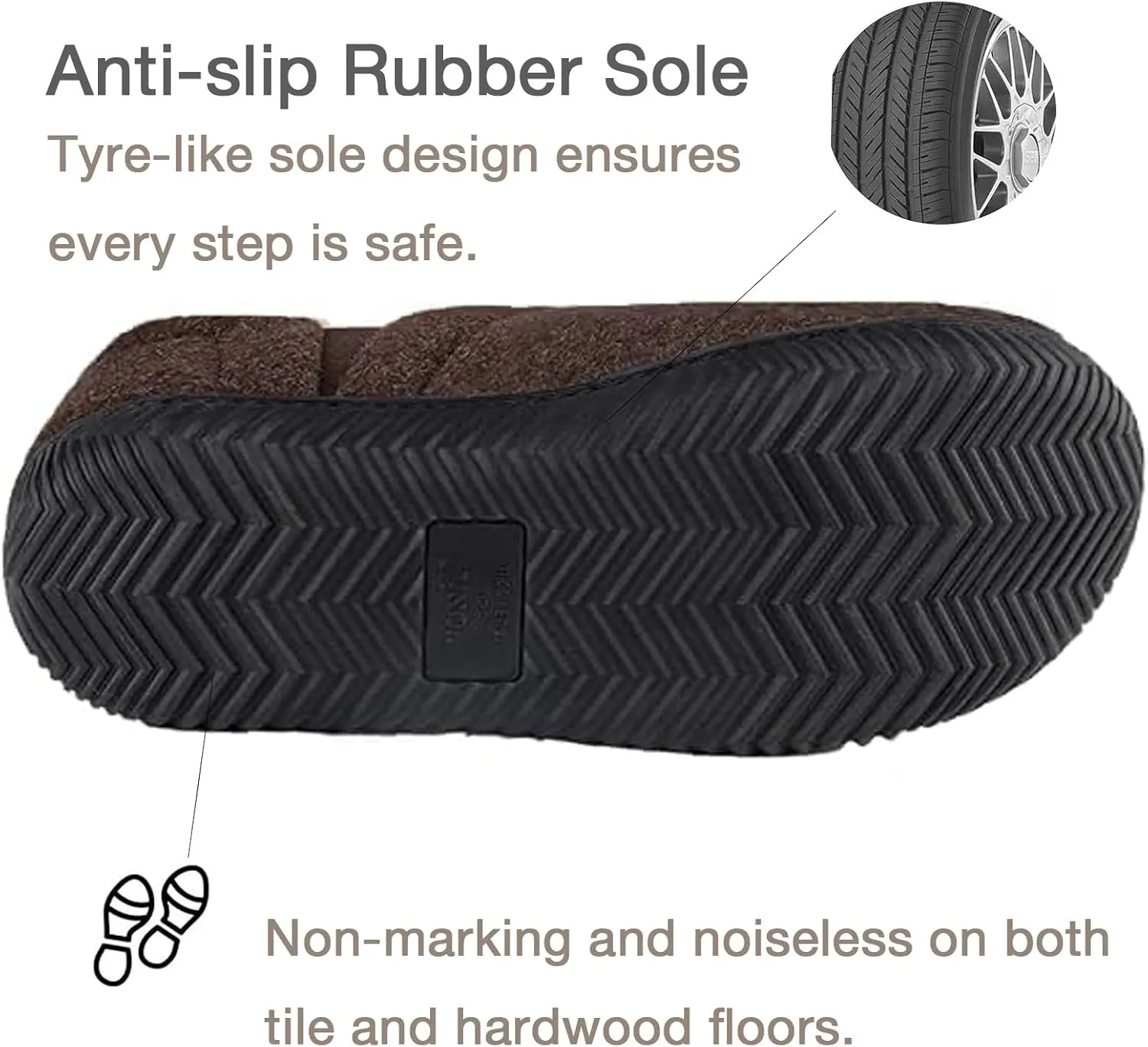 Zizor Men's Comfy Caterpillar Slippers Indoor Outdoor House Shoes, Warm Soft Knit Upper Fuzzy Fleece Lined Memory Foam Sole with Hard Bottom