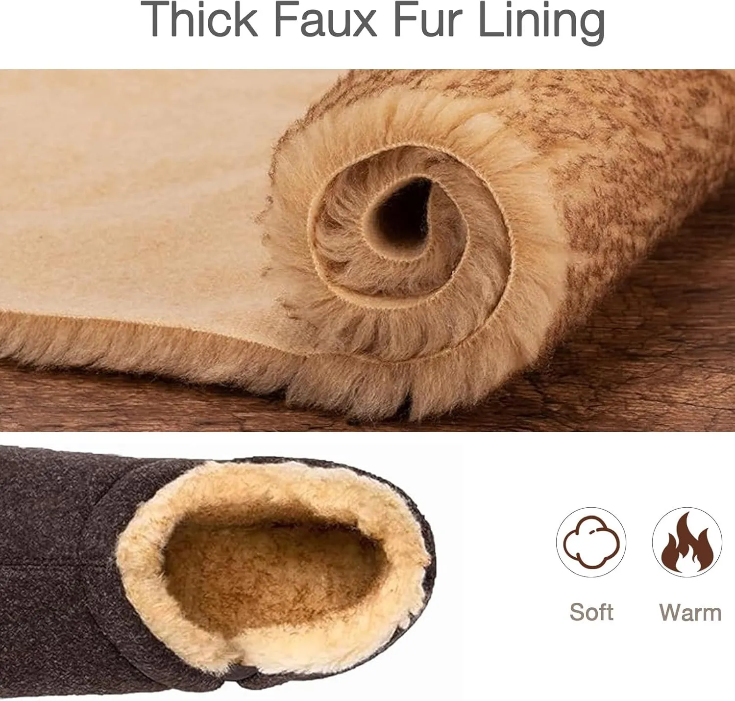 Zizor Men's Comfy Caterpillar Slippers Indoor Outdoor House Shoes, Warm Soft Knit Upper Fuzzy Fleece Lined Memory Foam Sole with Hard Bottom
