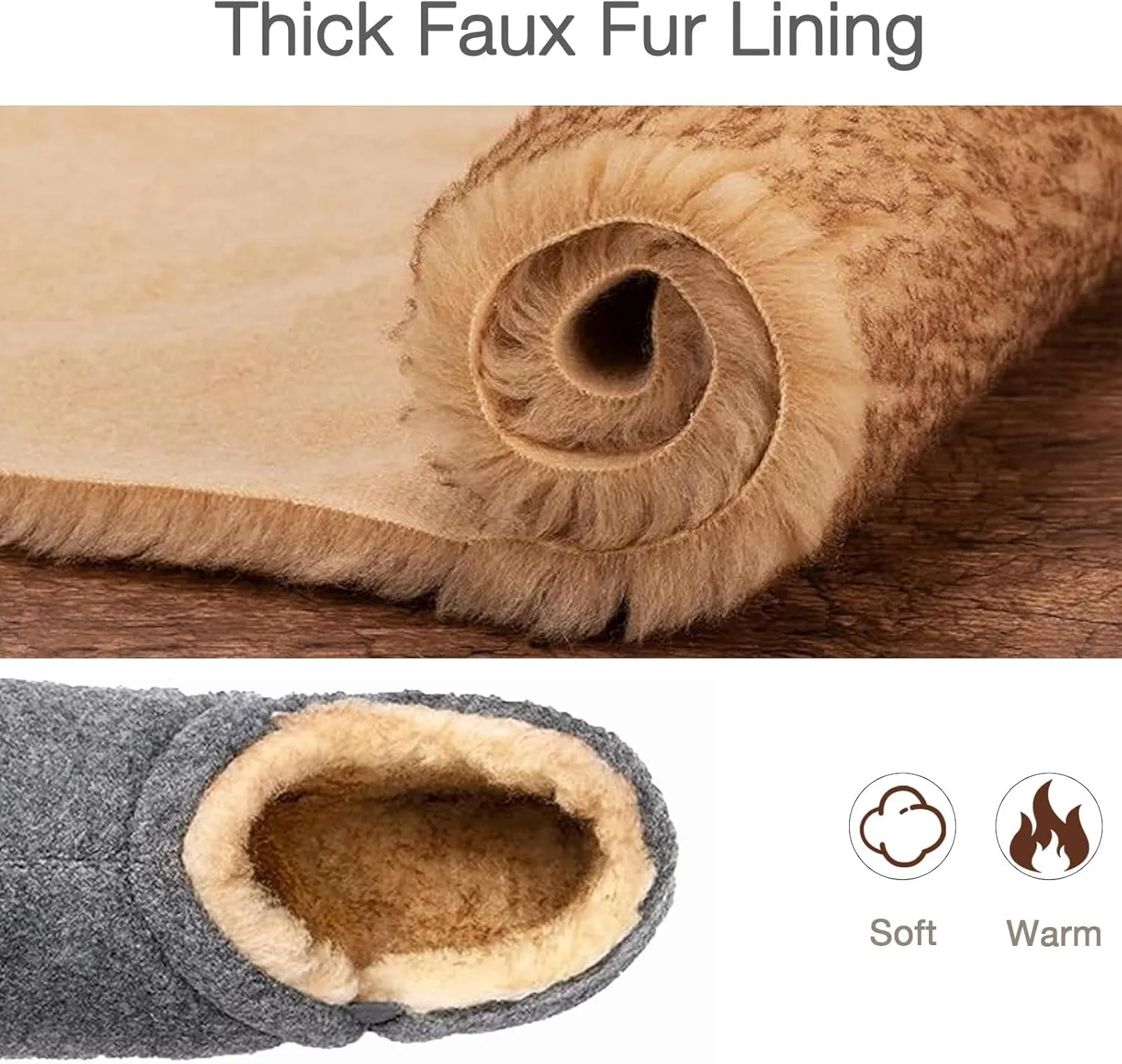 Zizor Men's Comfy Caterpillar Slippers Indoor Outdoor House Shoes, Warm Soft Knit Upper Fuzzy Fleece Lined Memory Foam Sole with Hard Bottom
