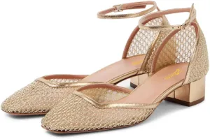 Zszszsu Women's Comfort Square Toe Low Heeled Pumps D'Orsay Chunky Low Heels Ankle Buckled Strap Dress Shoes for Prom Wedding Party Size 4-16 US