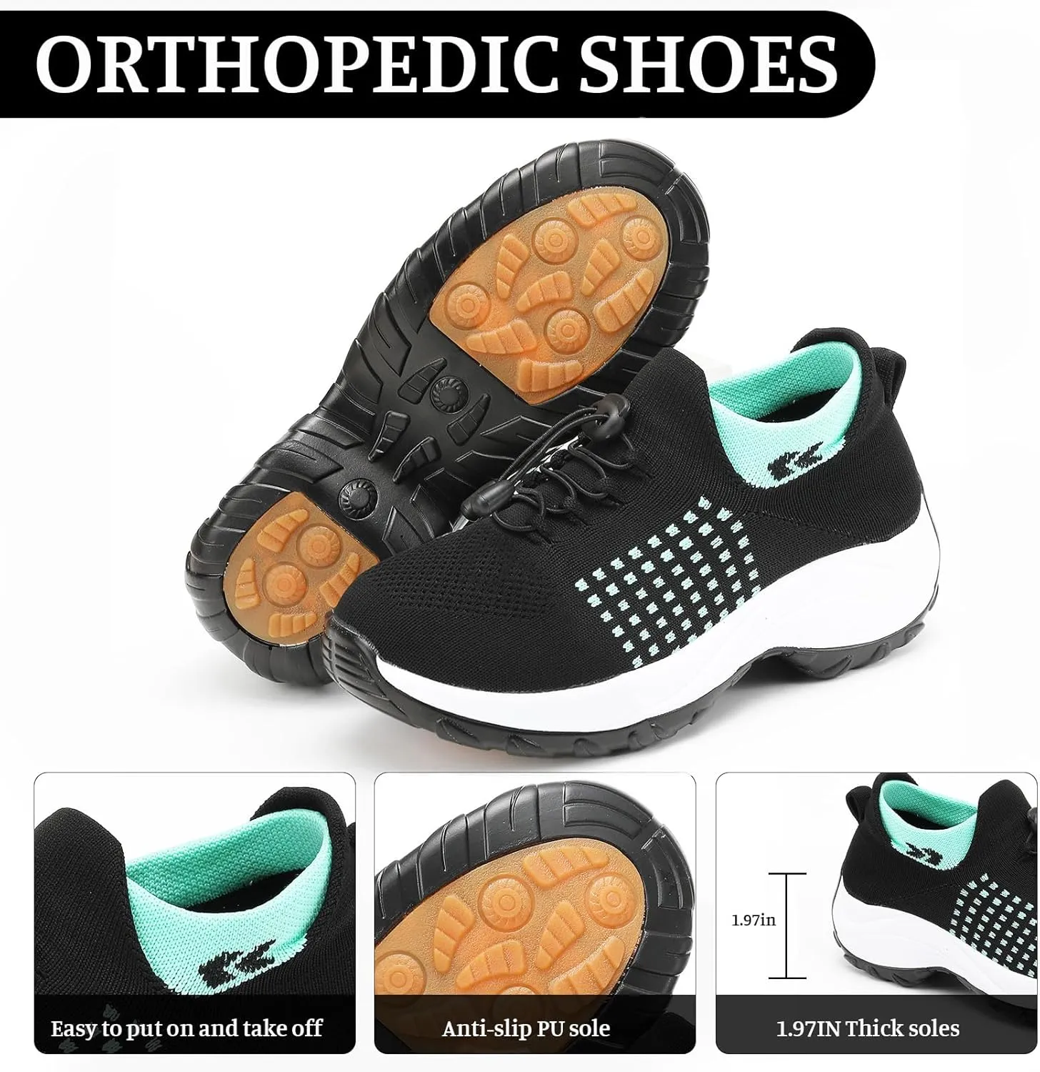 ZWRXW Comfort Wear Orthowear Shoes for Women Men,Arch Support Orthopedic Sneakers Stretch Comfortable Casual Athletic Sneakers Outdoor Lightweight Breathable Walk Shoes